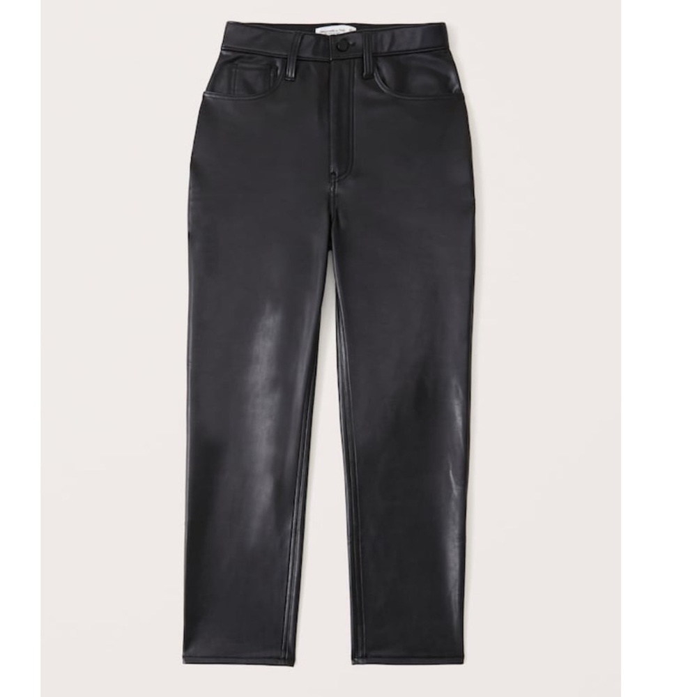 Abercrombie Vegan Leather Straight Ankle Pant